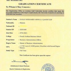 Buy Degree fromArabian Gulf University