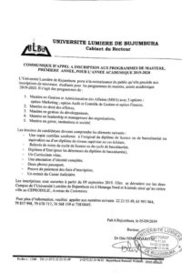 Buy degree from Université Lumière de Bujumbura