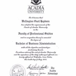 Buy college degree from the Acadia University