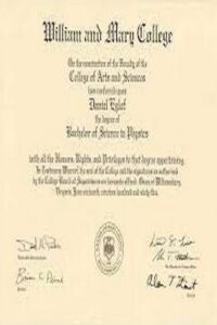 Buy college degree from The College of William & Mary