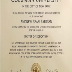 Buy college degree from The Columbia University in the City of New York