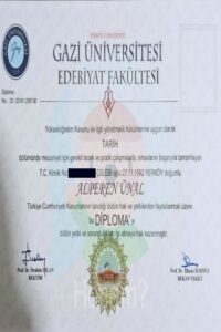 Buy college degree from the Gazi Üniversitesi