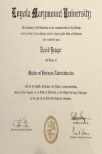 Buy college degree from The Loyola Marymount University