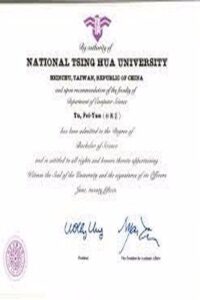 Buy college degree from the National Tsing Hua University