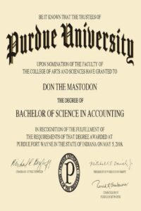 Buy college degree from The Purdue University