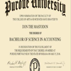 Buy college degree from The Purdue University
