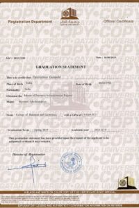 Buy college degree from the Qatar University
