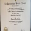 Buy college degree from The University of British Columbia