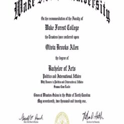 Buy college degree from The Wake Forest University
