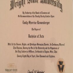 Buy college degree from The Wright State University