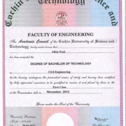 Buy college degree from The Cochin University of Science and Technology