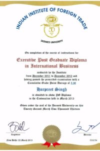 Buy college degree from The Indian Institute of Foreign Trade