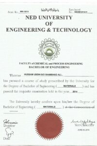 Buy college degree from The NED University of Engineering and Technology