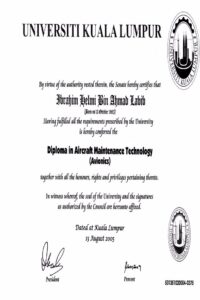 Buy college degree from The Universiti Kuala Lumpur
