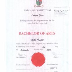 Buy college degree from the University of Zambia