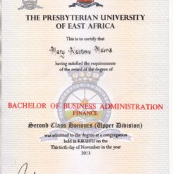 Buy college degree from The The Presbyterian University of East Africa